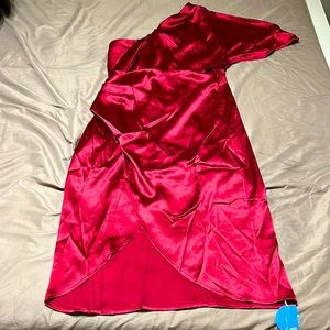 Red off the shoulder dress